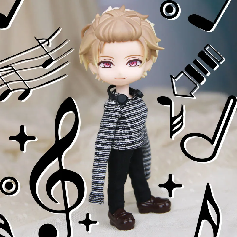 

1PCS Obitsu11 OB11 GSC 1/12BJD doll T-shirt long sleeves Striped Shirt Cute doll clothes Mini doll clothes