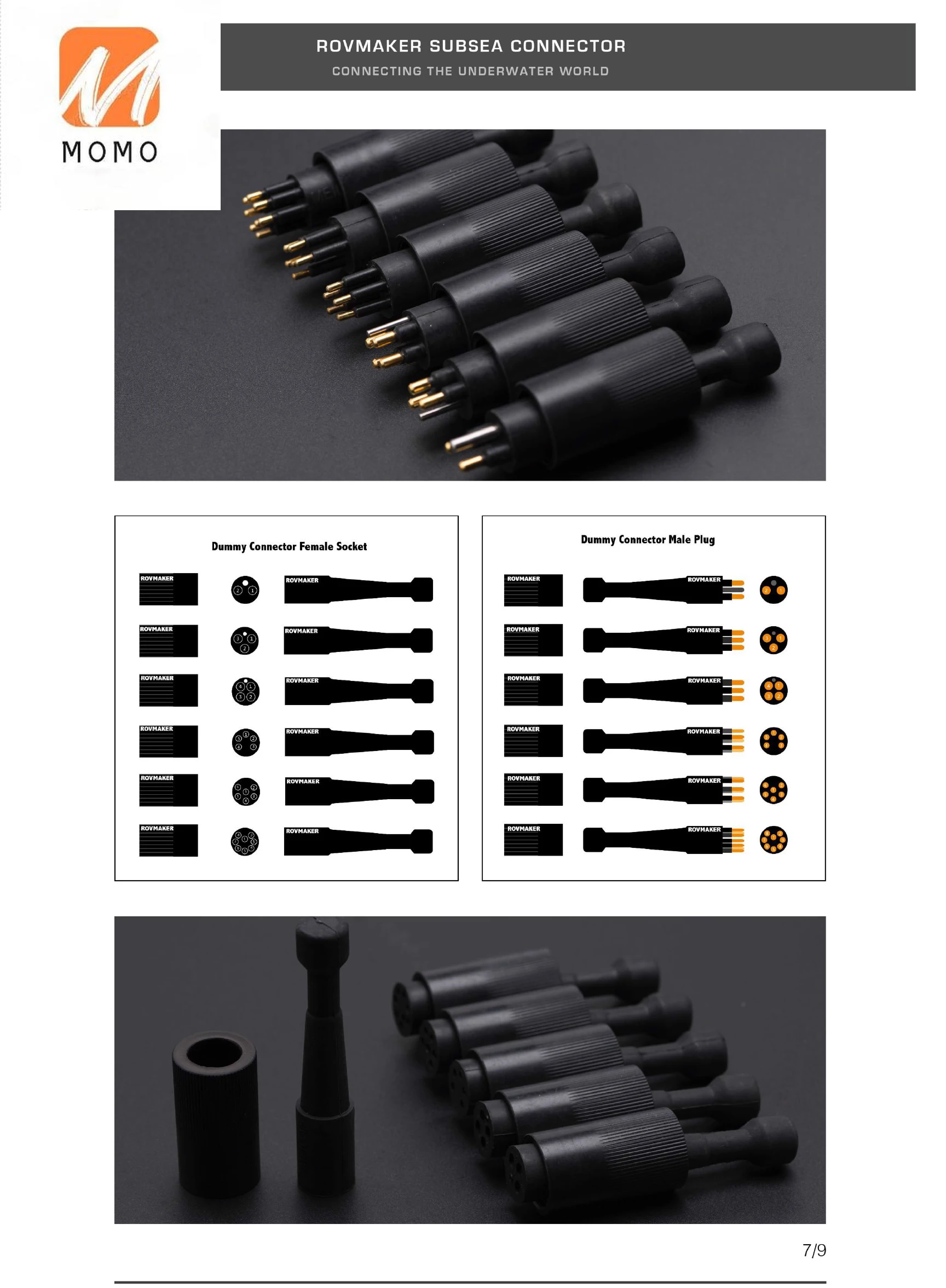 

Subconn IP69K Watertight 7000m electrical IP69 robot pluggable wet cable wire connector RMG-4FS dummy plug MCDC4M
