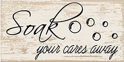 

HAIMAX Soak Your Cares Away Vintage Tin Sign Wall 8 x 12 inches Metal Signs Novelty for Basement Laundry Room Cafe Ranch Decor