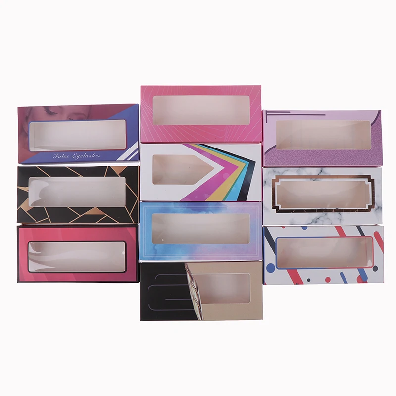 

10Pcs/set Empty Holographic False Lashes Box Soft Paper Eyelashes Packaging Case For False Eyelashes