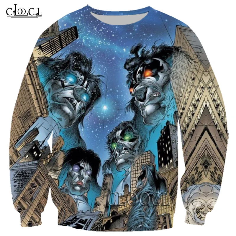 

HX Popular KISS Rock Band 3D Print Men Women Sweatshirts Fashion Hip Hop Streetwear Unisex Casual Harajuku Tops Drop Shipping