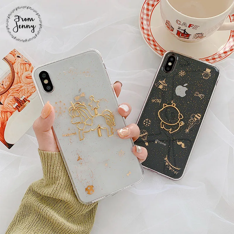 From Jenny Fantasy Trojan for iPhone x xr xs max 6 6s 7 8 Plus cartoon transparent mobile phone TPU protection soft shell |