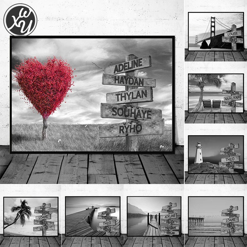 Настенная картина с надписью наименования на дороге | Дом и сад