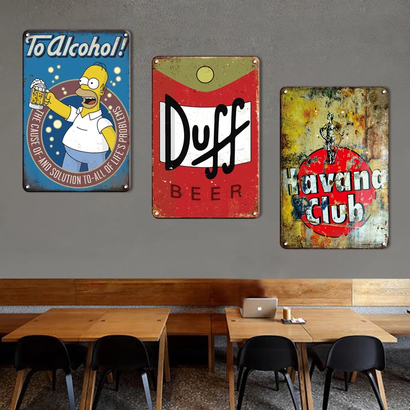 

Vintage Metal Tin Plaque Beer Poster Sign Retro Bar Cafe Restaurant Home Wall Decor Stickers Shabby Chic Club Decorative Plates