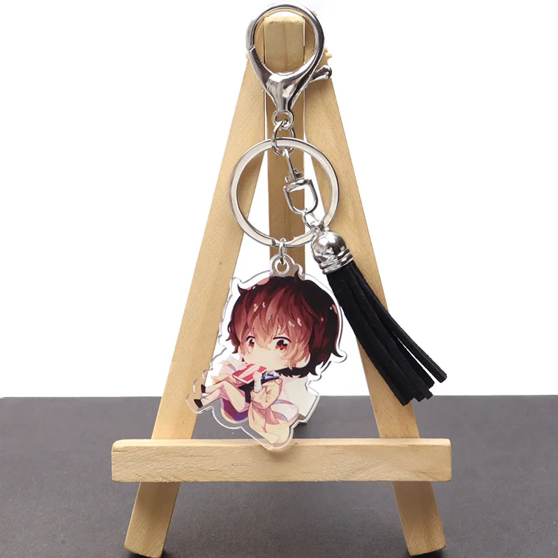 

Anime Figure Keychain Trendy Q Version Cute Key Chain Ring Tokyo Bungou Stray Dogs Dog Acrylic Car Charm Purses Accessories Gift