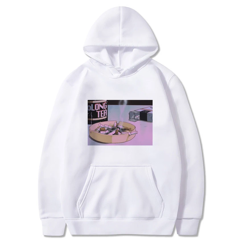 Harajuku Sad somke Vapor wave принт Забавный аниме принт унисекс толстовка мужские толстовки мужские повседневные топы с капюшоном уличная одежда