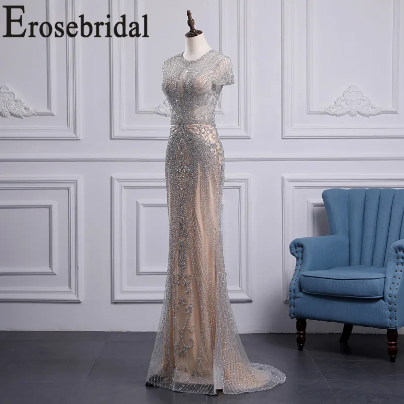 Erosebridal, короткий рукав, Русалка, вечернее платье с бюстгальтером, элегантное, на молнии, сзади, длинное, официальное, женское, вечернее платье, платье для вечеринки