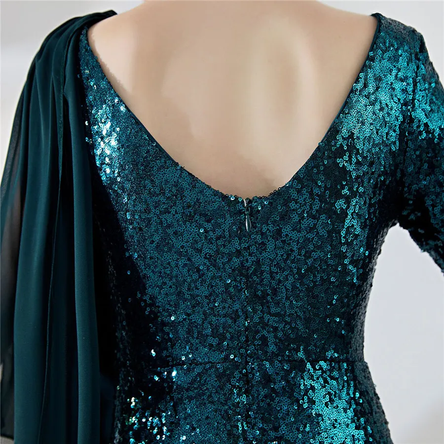 

Prom Dress DX284 It's Yiiya Sequined A-Line Backless Plus Size Vestidos De Gala Half Sleeve V-Neck Mini Prom Dresses 2020
