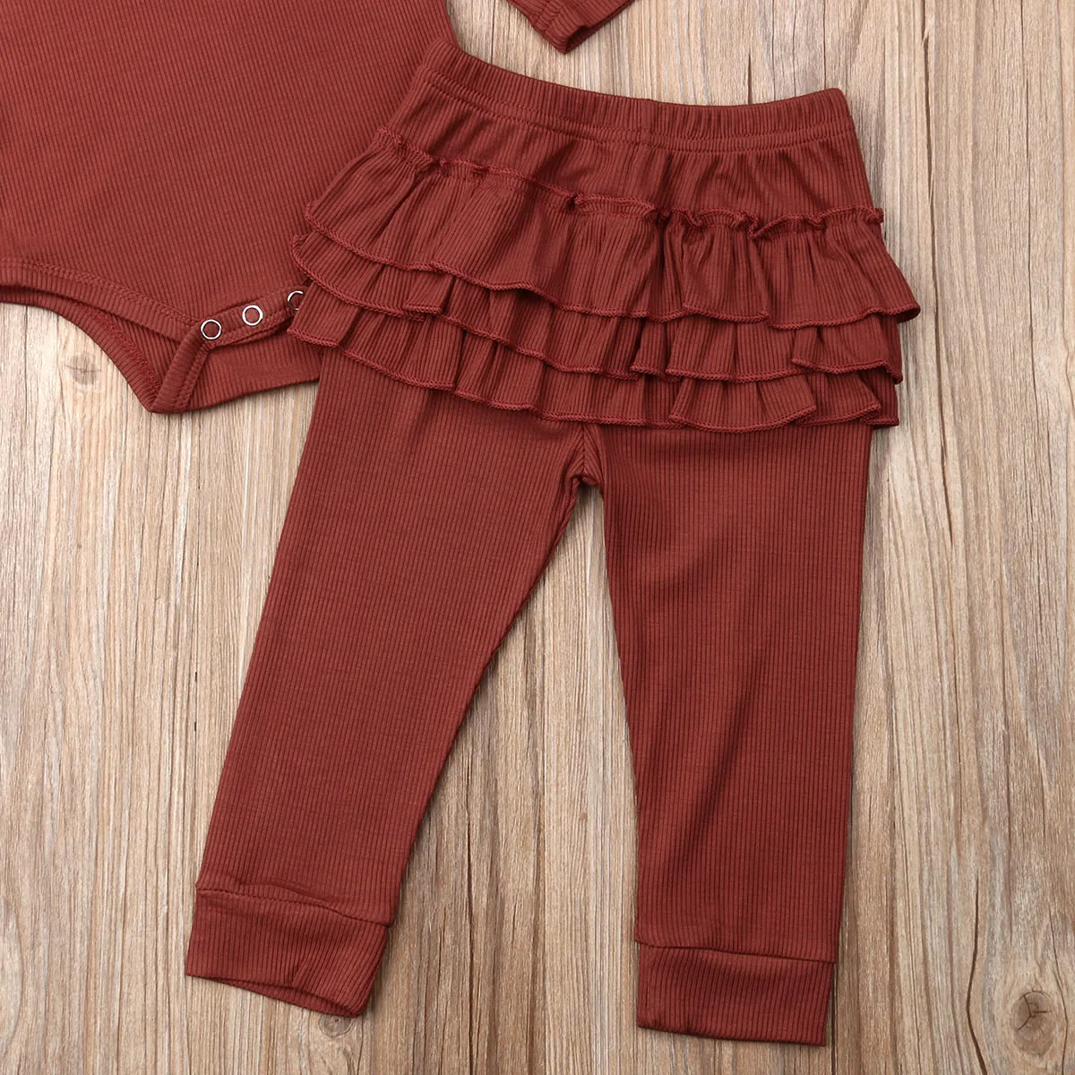 Новая осенняя одежда для маленьких девочек из 3 предметов комбинезон топ штаны с