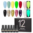 Набор гель-лаков для ногтей ROSALIND, гибридные длаки, маникюрный набор, 12 шт. лаков для ногтей, требуется УФ светодиодный ная лампа, Полупостоянный гель для ногтей