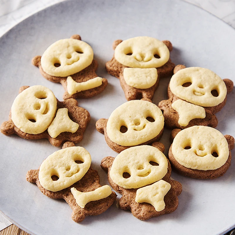 4 комплекта печенье форменное резак в виде панды пластиковое штамп форма для