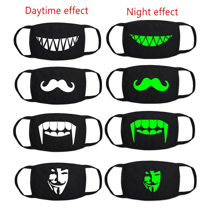 Забавное выражение улыбки креативная маска для рта черная Kpop унисекс кавайная