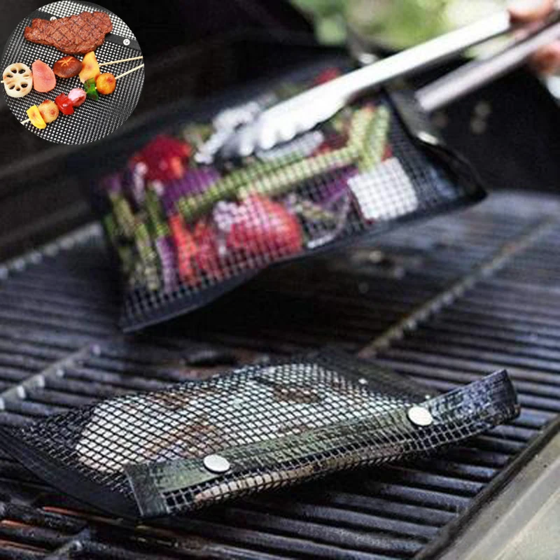 

BBQ Bake Bag Mesh Grilling Bag Non-Stick Reusable Easy to Clean Outdoor BBQ Picnic Tool Accessories Kitchen Tools