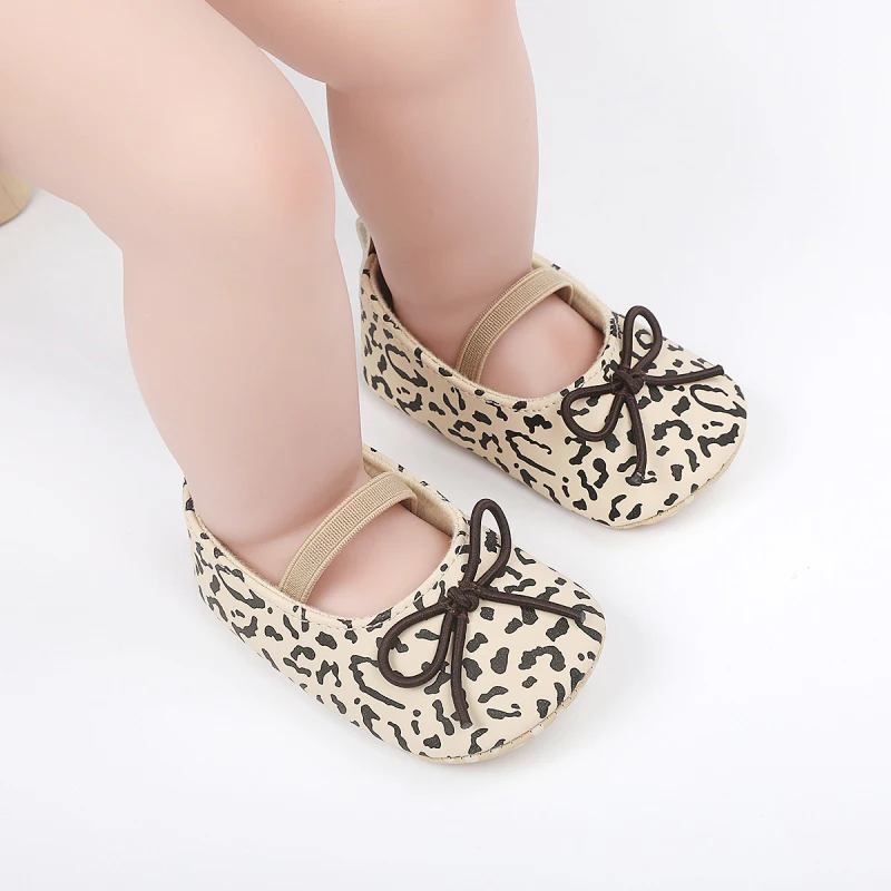 

Autumn Toddler Kids Baby Girls PU Princess Shoes Bow Leopard Print First Walkers Crib Sole Sneaker Baby Moccasins 0-18M