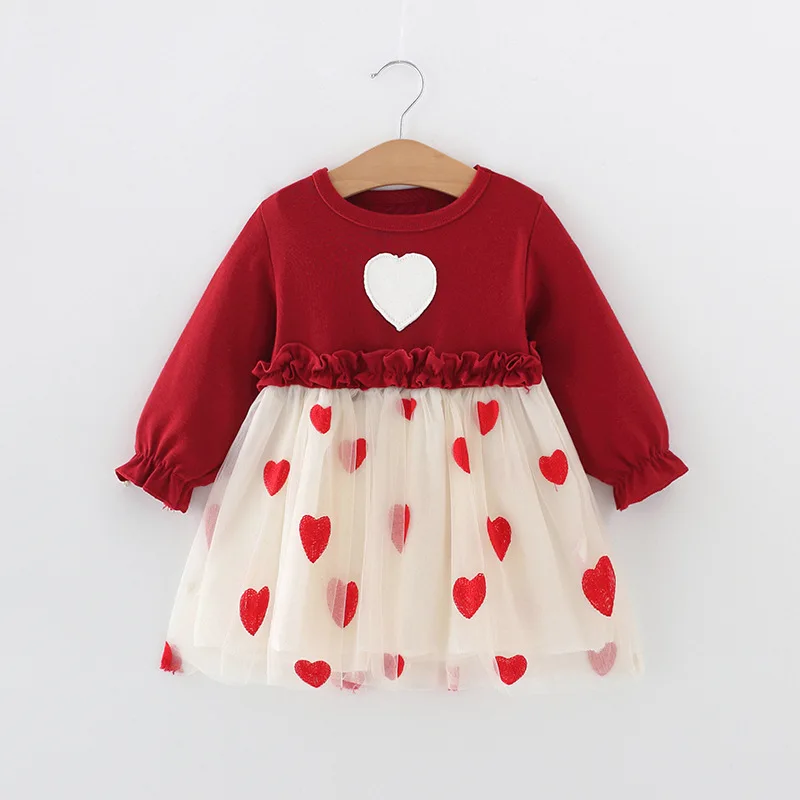

Baby Girls Dress Autumn Winter Newborn Baby Clothes Long Sleeve Gauze Dress Infant Baptism 1st Birthday Dress For Baby vestidos