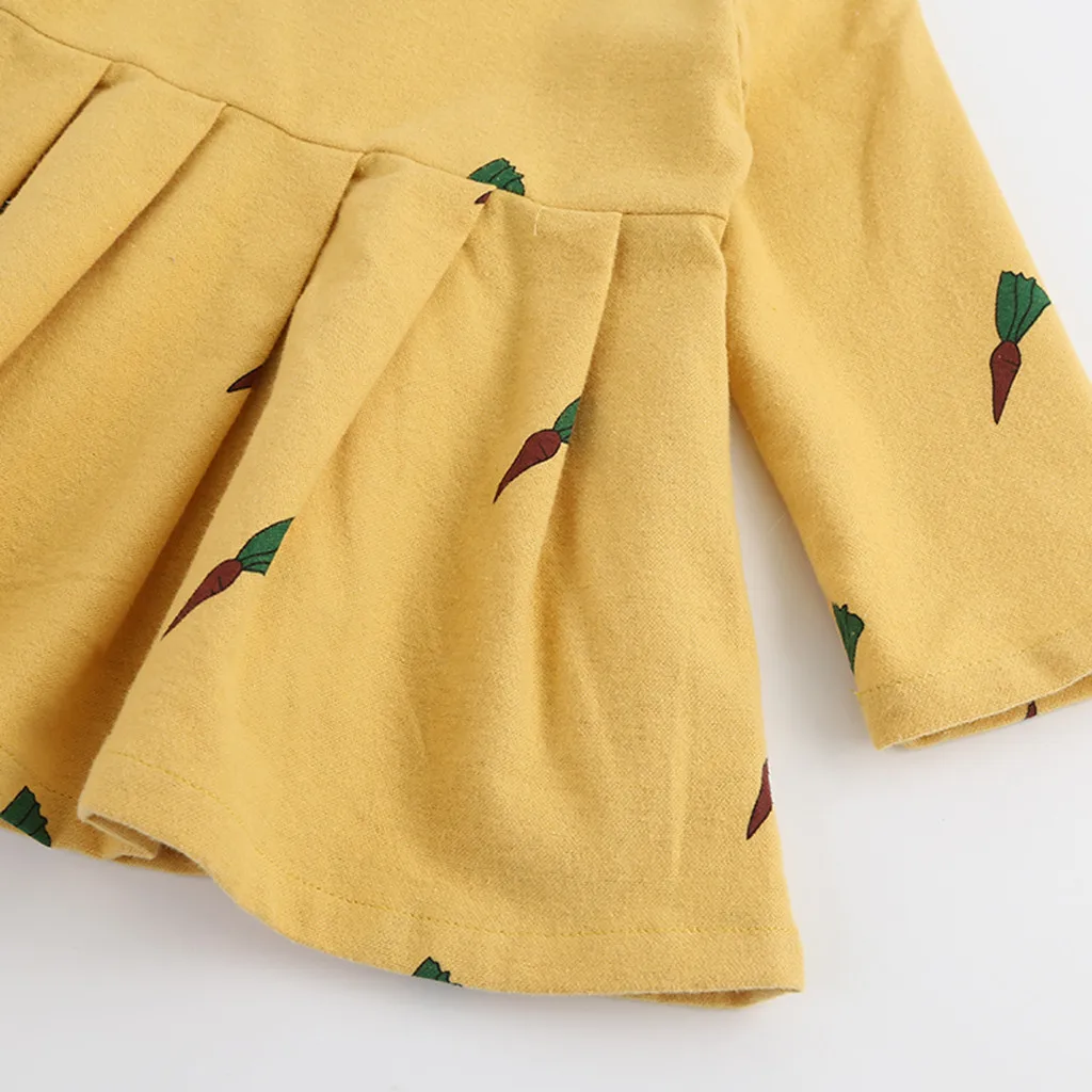 Платье для девочек с длинными рукавами ясельного и дошкольного возраста принтом