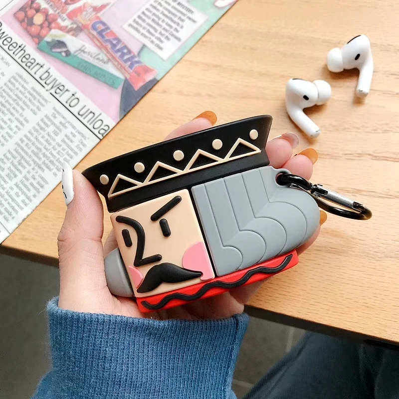 Poker king queen 3D чехол для Apple AirPods 1 2 pro 3 зарядная коробка мягкий силиконовый