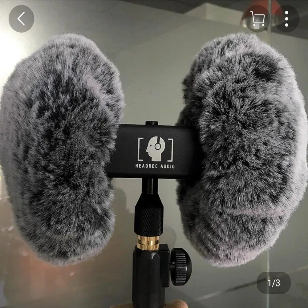 Microphone Windscreen for 3DIO HeadRec Recorders for 3DIO Free Space Binaural Mic Outdoor Fur for ASMR Dead Cat Furry Windshield