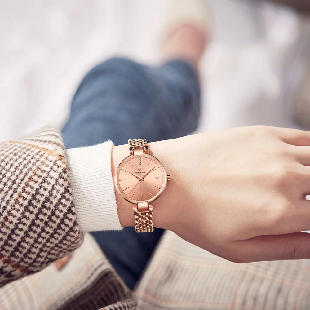 

WWOOR Women Watches Top Brand Luxury Fashion Female Quartz Wrist Watch Ladies Clock Girl Relogio Feminino WR8865-RoseGold