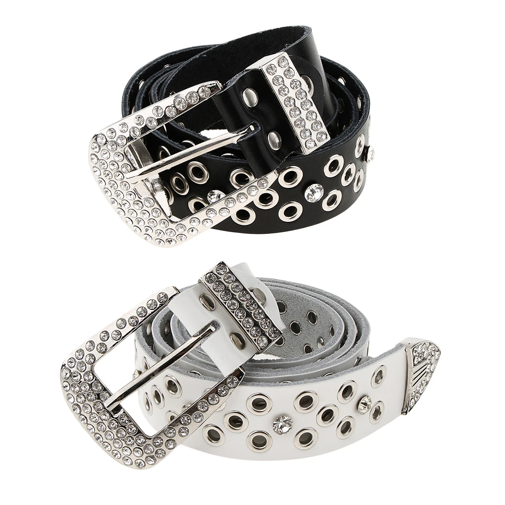 

Western Cowgirls Belt Rhinestone Studs Leather Waist Belt for Women