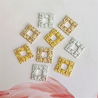 20 pcslot hollow square button ornaments earrings jewelry decorative craft supplies embellishments alloy pendant buttons