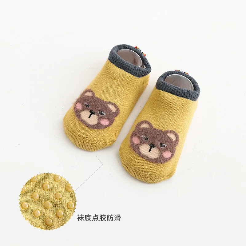 

Warm Thicken Cotton Baby Boy Girl Ankle Socks Rubber Slip-resistant Floor Socks Infant Kids Socks Soft Warm Boots Shoes