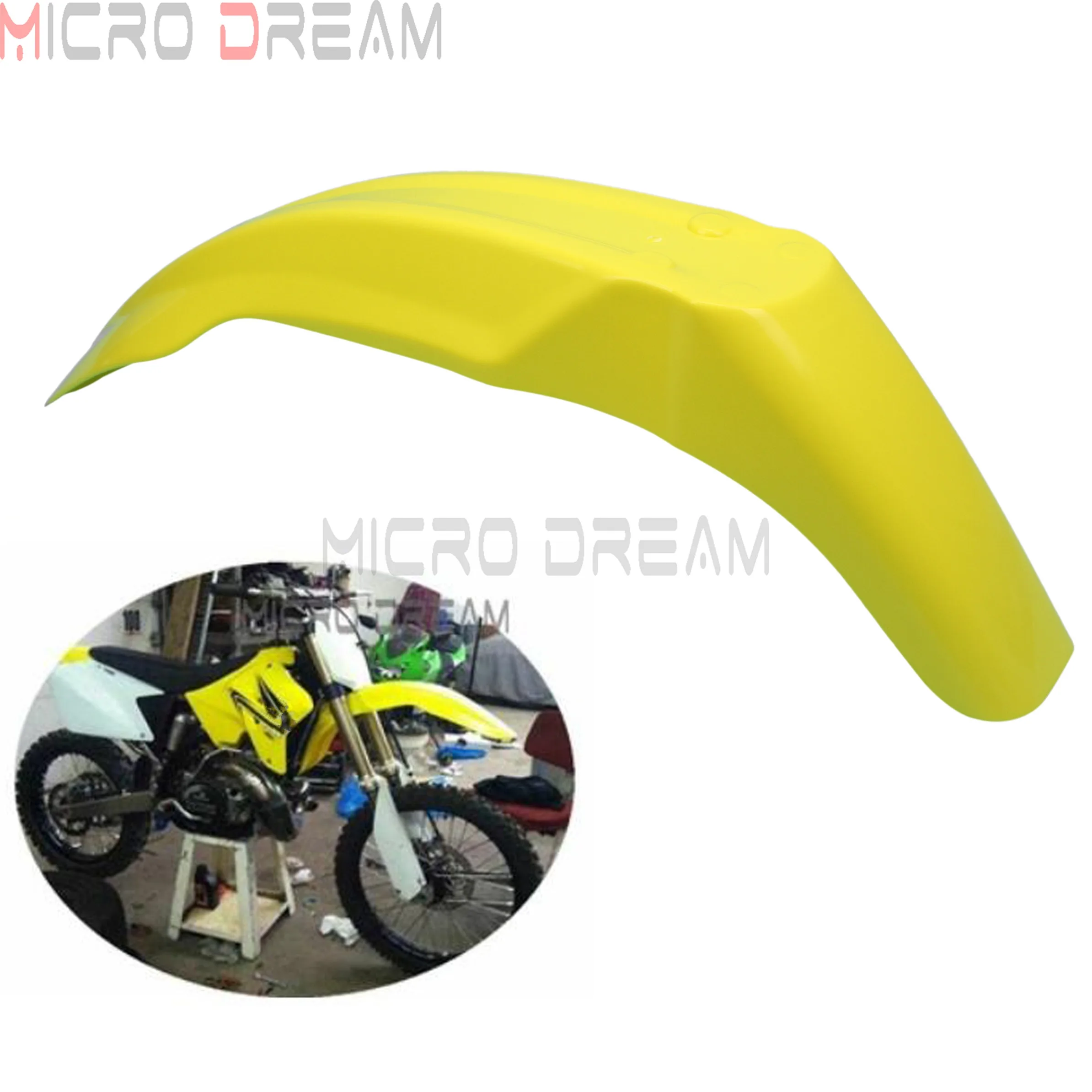 Желтые мотоциклетные передние Брызговики Supermoto защита для Kawasaki Yamaha Suzuki DRZ RMZ 85 125L