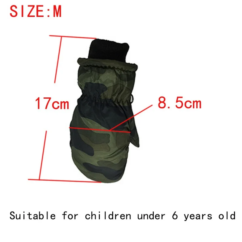 

Kids Winter Camouflage Glove Waterproof Warm Skate Snowboarding Gloves Boy Girl Outdoor Child Windproof Thick Gloves