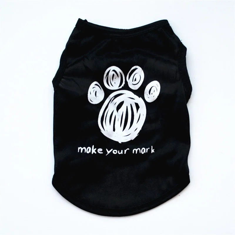 Black Paw Pawstrip XS-L жилет для собак, летняя одежда для собак, черные футболки для маленьких собак, чихуахуа, Йоркского мопса, жилет для кошек, костюм - Цвет: Black Paw