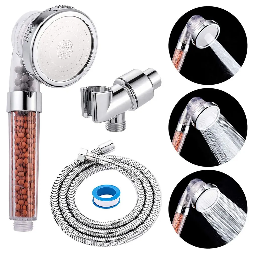 

Комплект из 3 предметов, 3 режима Ванна Душ Регулируемая отрицательных ионов под давлением Насадки для душа большой воды Диаметр насадка три...