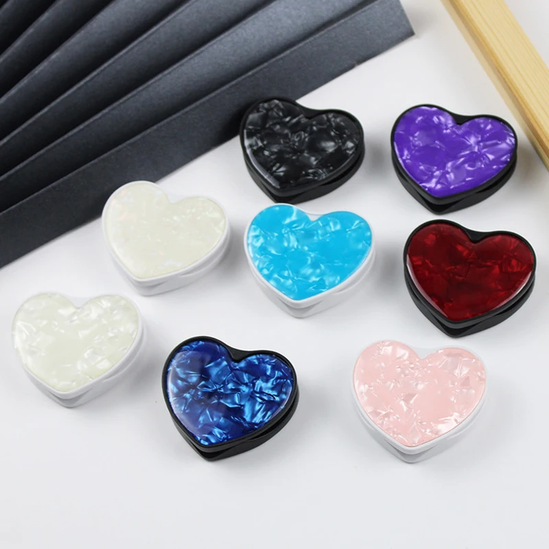 50pcs heart seashells texture epoxy pattern folding mobile phone stand lazy desktop stand mobile phone grip free global shipping