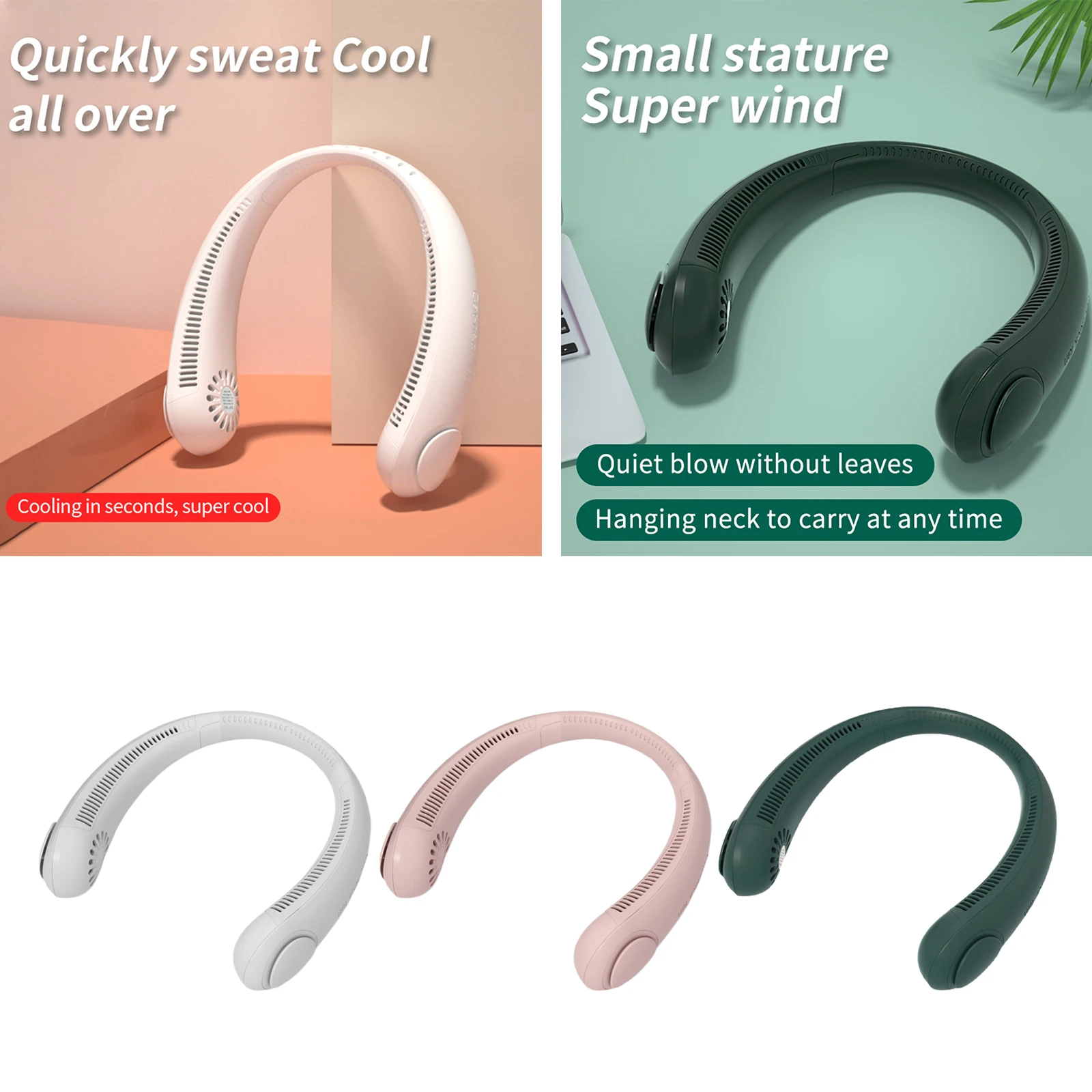 

Hanging Neck Fan, Cooling Hanging Lazy Fan, USB Mini No Leaf Cooling Fan Indoor & Outdoor Portable Birthday Gift