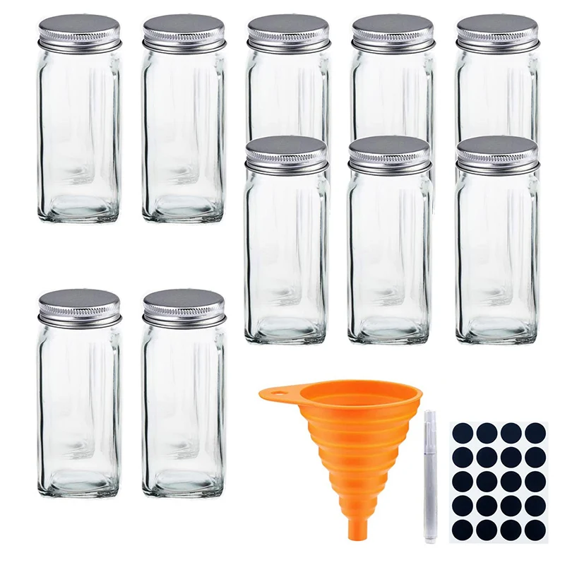 

Salt and Pepper Shakers 10/14PC Glass Spice Jar Canister Set Kitchen Seasoning Box Kitchen Storage