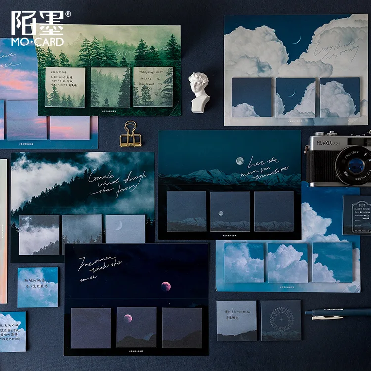 

60 sheets/pack Fantasy Sky Cloud Moonlight Memo Pad Deco Sticky Notes Notepad Diary Creative Self-Stick Note Memo Pads