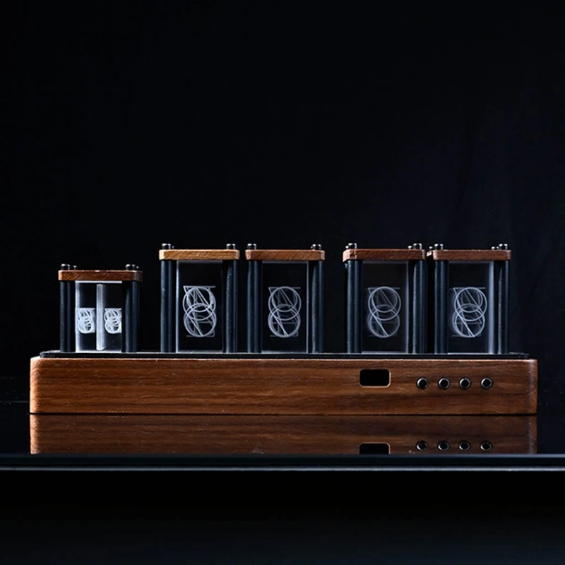 

Time tube Glow tube Quasi-glow tube clock LED digital solid wood night light