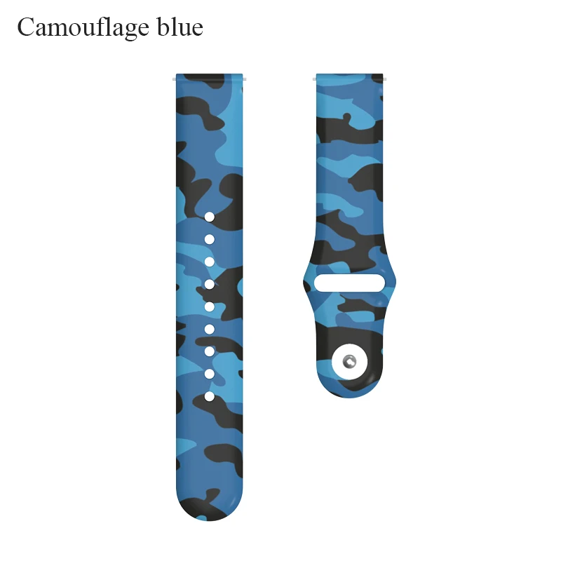 Camouflage blue BOORUI pulsera amazfit ремешок bip силиконовая смазка 20 мм ремешок для часов Ремешок для наручных часов для xiaomi huami amazfit bip темп lite ремень 20 мм - Цвет: Camouflage blue