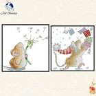 Милая маленькая мышь Joy Sunday, вышивка крестиком, Рождественские узоры 14CT 11CT, наборы для вышивки, Набор для вышивки крестиком