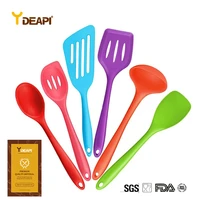 ydeapi silicone kitchen utensils6 piece cooking utensil set spatulaspoon ladlespaghetti server slotted turner cooking tools