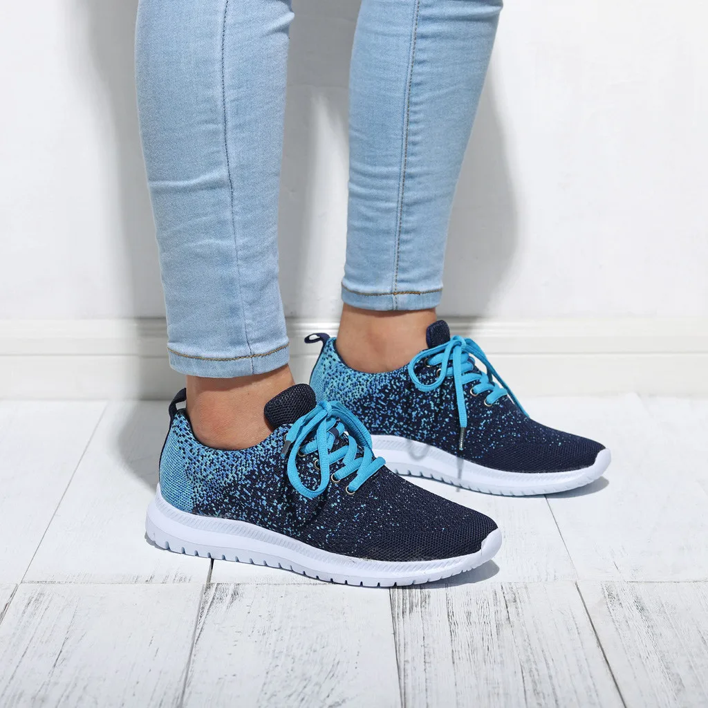 Женские кроссовки из сетчатого дышащего материала на плоской подошве|Женские и