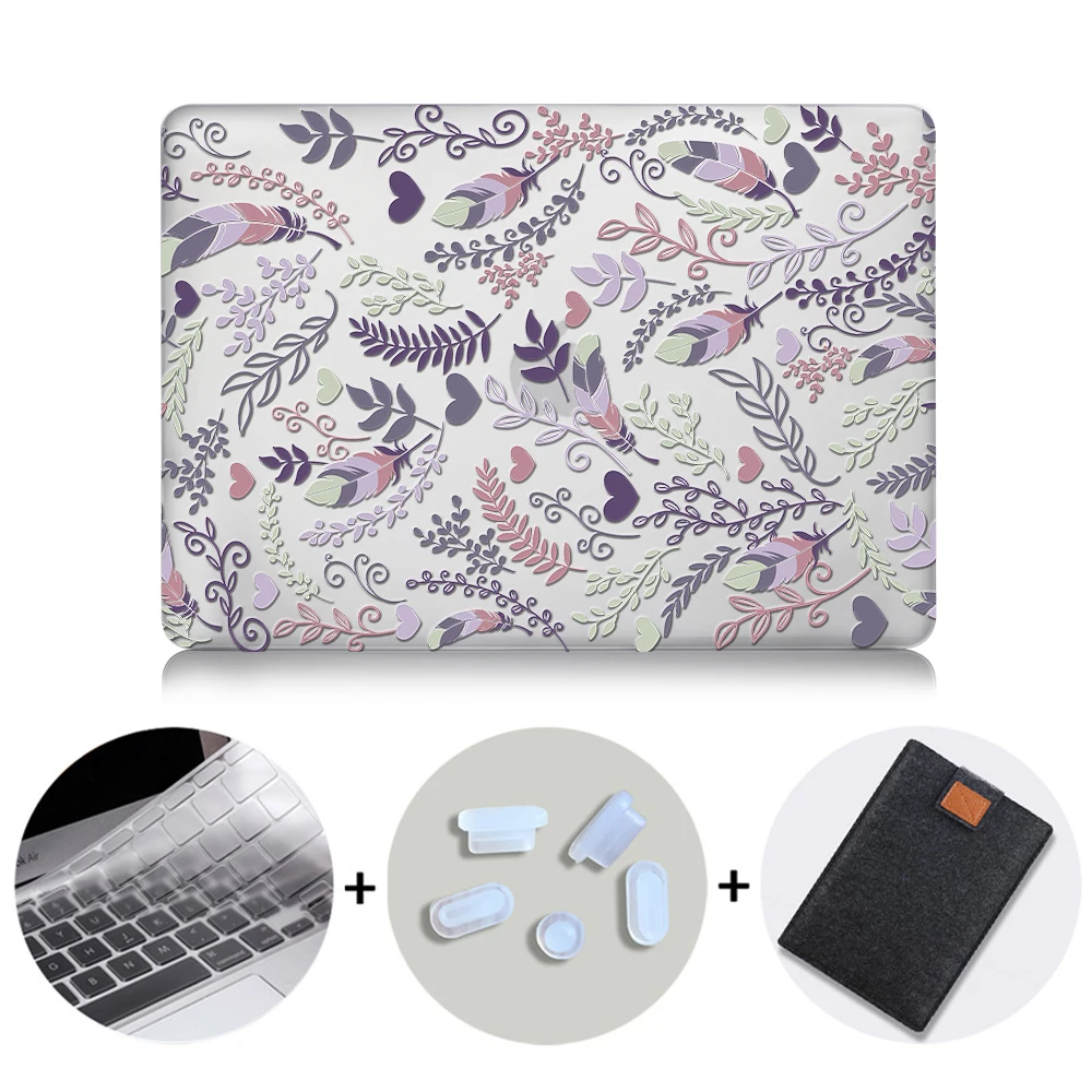 MB05 MTT Хрустальный чехол с перьями для Macbook Air Pro retina 11 12 13 15 дюймов с сенсорной панелью с принтом павлина Твердый Чехол 13,3 ''чехол для ноутбука - Цвет: MB05