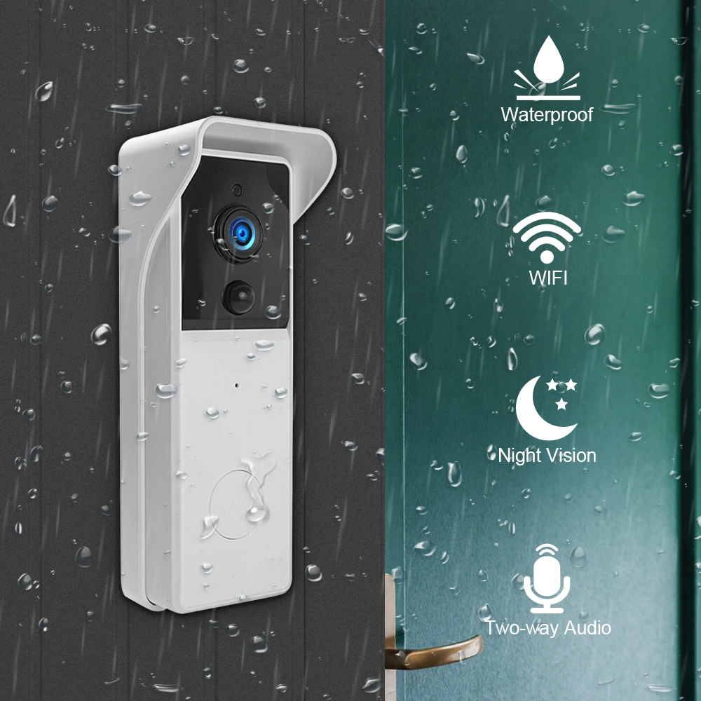 Дверной звонок с Wi-Fi и камерой HD 1080P видеодомофон для умного дома беспроводная