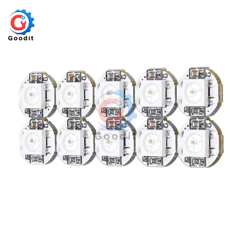 50Pcs Bits Digital WS2812 RGB LED Ring Full Color Highlighting 5050 SMD Leds Strip Module Microcontroller DC 5V for Arduino | Лампы и