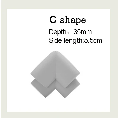Gray C shape 4 шт./партия, детский силиконовый стол, угол стола, край, накладка на углы, безопасная защита для детей, защита от детей - Цвет: Gray C shape