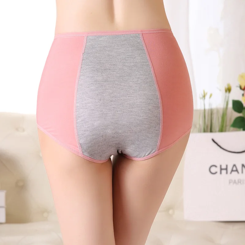 Watermelon red CXZD большой размер 4XL Высокая талия Период Трусики для 110 кг женские трусы хлопок менструальные трусики герметичность размера плюс нижнее белье - Цвет: Watermelon red