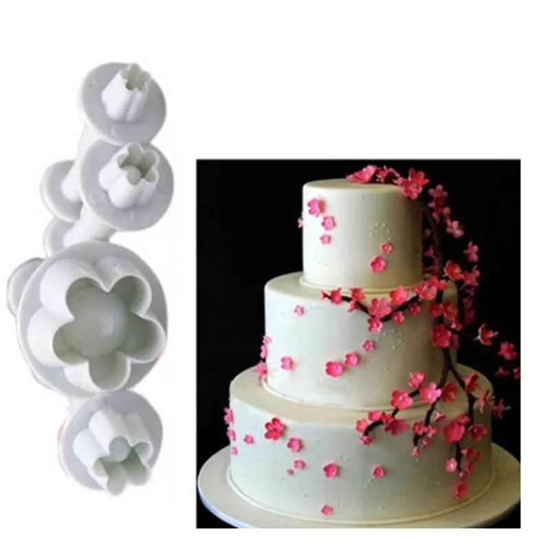 Форма для торта 4 сливы весенний сахар цветок пресс-форма высечки форма печенья |