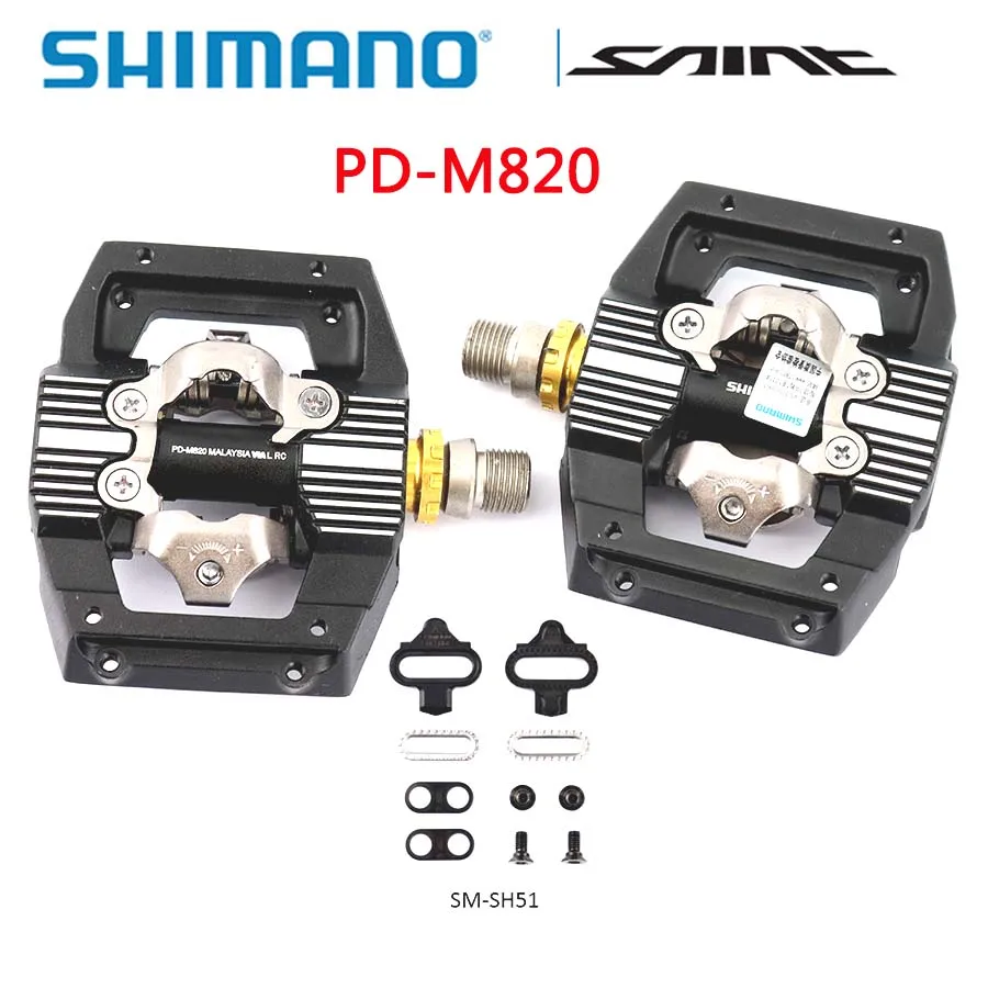 Shimano Сен-PD-M820 педаль SPD XC/DH Горные эндуро SPD педали для горного велосипеда оригинальная коробка включает SM-SH51 Аксессуары для велосипеда