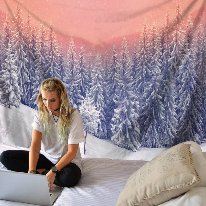 Гобелен горы и лес ткань для спальни гостиной Настенный декор сделай сам