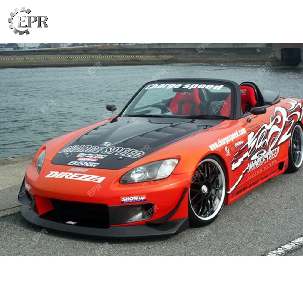 Для S2000 AP1 углеродного волокна передний бампер воздуховод для Honda глянцевое волокно бамперы вентиляционное отверстие Впускной отделкой для S2000