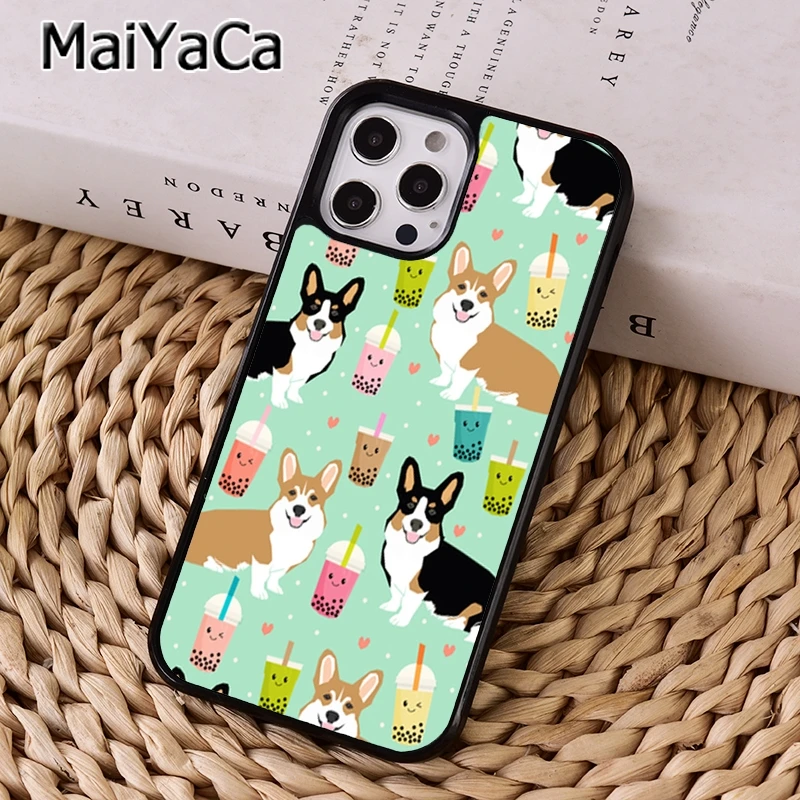 MaiYaCa корги собака и пузырь чай телефонный чехол для iPhone X XR XS 11 12 13 Pro MAX 5 SE 2020 6 7 8 Plus