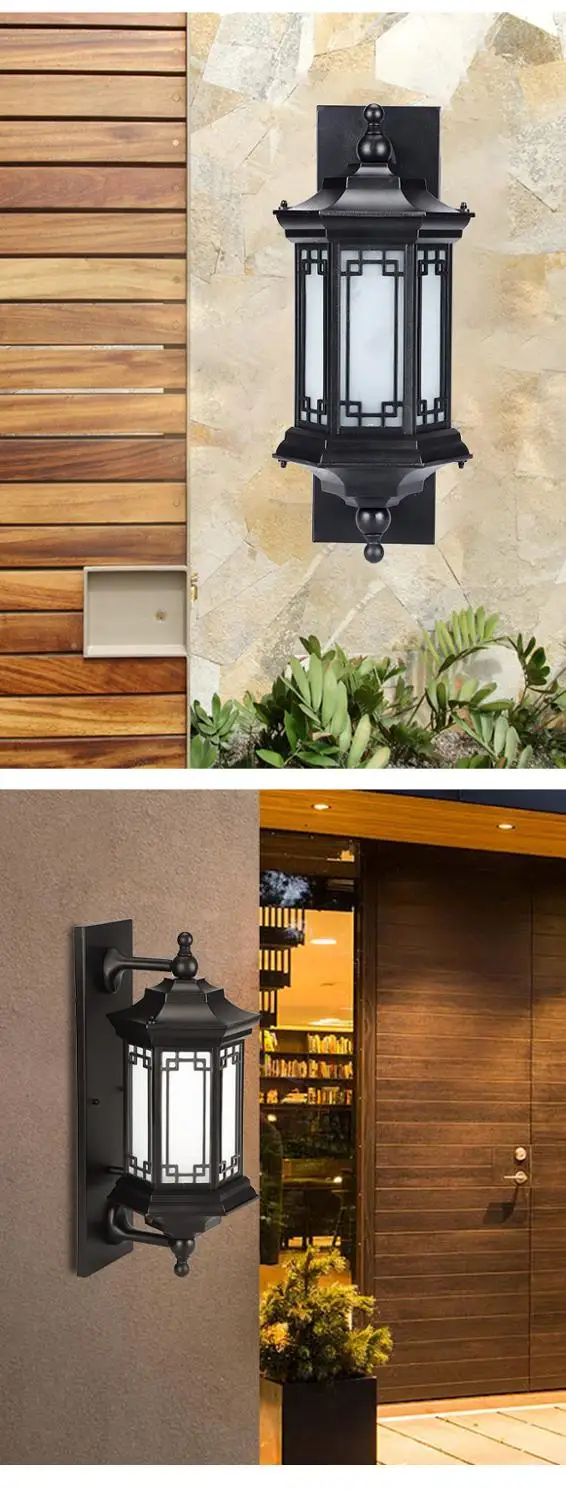 Новый китайский стиль солнечная настенная лампа балкон дверь во внутренний двор